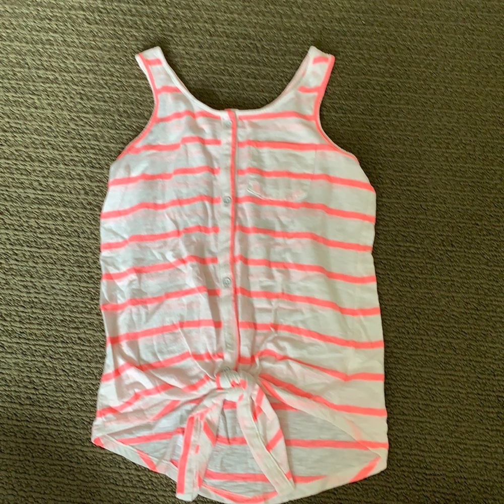 white and pink tank top